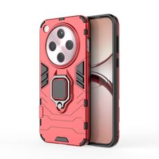 Per OPPO Find X8 5G Custodia protettiva antiurto in PC + TPU con supporto ad anello magnetico (rosso)