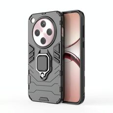 Per OPPO Find X8 5G Custodia protettiva antiurto in PC + TPU con supporto ad anello magnetico (nero)