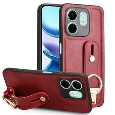 Per Infinix HOT 50i X6531 Custodia per telefono in pelle con cinturino posteriore (rosso)