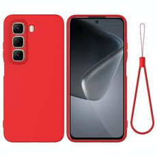 Per Infinix Hot 50 Pro+ 4G Custodia per telefono antiurto in silicone liquido a tinta unita con copertura totale (rosso)