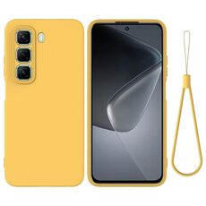 Per Infinix Hot 50 Pro+ 4G Custodia per telefono antiurto in silicone liquido a tinta unita con copertura totale (giallo)