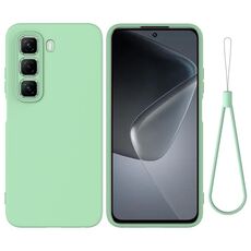 Per Infinix Hot 50 Pro+ 4G Custodia per telefono antiurto in silicone liquido a tinta unita con copertura totale (verde)