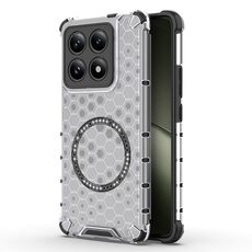 Per Xiaomi 14T 5G Global Honeycomb Anello Magnetico Antiurto Custodia per Telefono (Bianco)