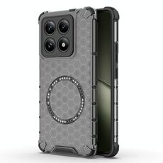 Per Xiaomi 14T 5G Global Honeycomb Custodia antiurto per telefono con anello magnetico (nero)