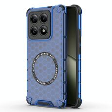 Per Xiaomi 14T 5G Global Honeycomb Custodia antiurto per telefono con anello magnetico (blu)