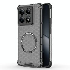 Per Xiaomi 14T Pro 5G Custodia antiurto per telefono con anello magnetico a nido d'ape globale (nero)