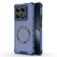 Per Xiaomi 14T Pro 5G Custodia antiurto per telefono con anello magnetico a nido d'ape globale (blu)
