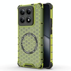 Per Xiaomi 14T Pro 5G Custodia antiurto per telefono con anello magnetico a nido d'ape globale (verde)