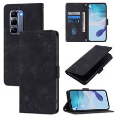 Per Infinix Hot 50 Pro+ 4G Custodia in pelle goffrata effetto pelle (nero)