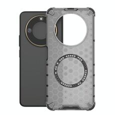 Per Honor X60 5G Custodia antiurto con anello magnetico a nido d'ape (nero)