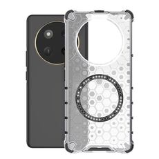 Per Honor X60 Pro 5G Custodia antiurto con anello magnetico a nido d'ape (bianco)