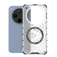 Per OPPO Find X8 5G Custodia antiurto con anello magnetico a nido d'ape (bianca)
