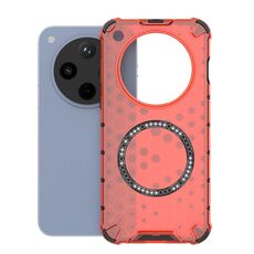 Per OPPO Find X8 5G Custodia antiurto con anello magnetico a nido d'ape (rosso)