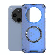 Per OPPO Find X8 5G Custodia antiurto con anello magnetico a nido d'ape (blu)