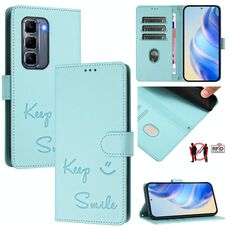 Per Infinix Hot 50 Pro+ 4G Smile Embossing RFID Custodia in pelle per telefono (verde menta)