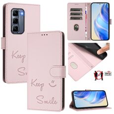 Per Infinix Hot 50 Pro+ 4G Smile Embossing RFID Custodia in pelle per telefono (rosa)