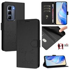 Per Infinix Hot 50 Pro+ 4G Smile Embossing RFID Custodia in pelle per telefono (nero)