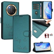 Custodia per telefono in pelle con stampa RFID Global Smile per Honor X9c 5G (verde pavone)
