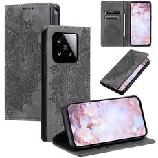 Per Xiaomi 15 Custodia per telefono in pelle magnetica goffrata Totem (grigio)