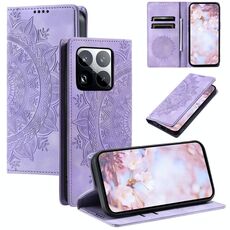 Per Xiaomi 15 Pro Custodia per telefono in pelle magnetica goffrata Totem (viola)