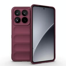 Per Xiaomi 15 Pro 5G Magic Shield TPU + Custodia in flanella per telefono (rosso vino)