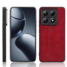 Per Xiaomi 14T Custodia per telefono con motivo a mucca e cuciture (rosso)