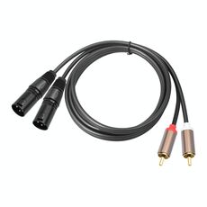 Cavo audio bilanciato da 2 RCA maschio a 2 XLR maschio, lunghezza: 1,5 m (nero)