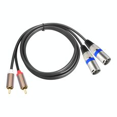Cavo audio 2 RCA maschio a 2 XLR 3 pin maschio, lunghezza: 1,5 m (nero argento)