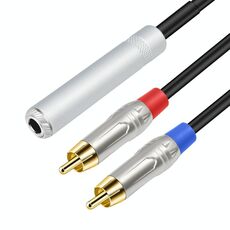 Cavo audio stereo TRS femmina da 6,35 mm 1/4 a doppio RCA maschio tipo Y, lunghezza: 50 cm
