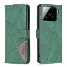 Per Xiaomi 15 Custodia per telefono in pelle con texture a rombo con fibbia magnetica (verde)