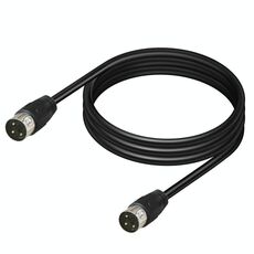 Cavo adattatore di trasmissione del segnale DIN maschio-maschio a 3 pin per TV, lettore DVD, lunghezza: 5 m (nero)
