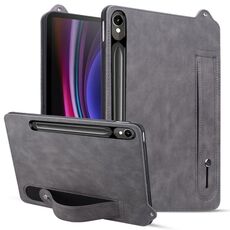 Per Samsung Galaxy Tab S10 / S9 / S8 / S7 Custodia per tablet in pelle TPU con cinturino (grigio)