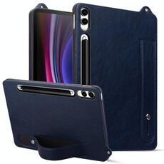 Per Samsung Galaxy Tab S10+ / S9+ / S8+ Custodia per tablet in pelle TPU con cinturino (blu scuro)