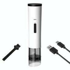 Macinapepe elettrico multifunzionale per condimenti da cucina, macinapepe grossolano e fine regolabile (bianco)