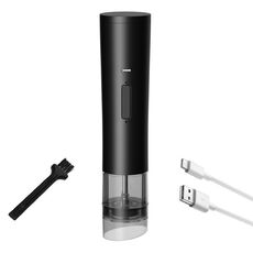 Macinapepe elettrico multifunzionale per condimenti da cucina, macinapepe grosso e fine regolabile (nero)