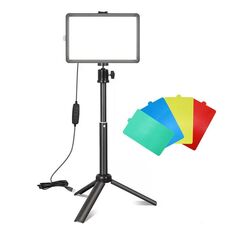 Luce da 6 pollici + giunto cardanico + treppiede telescopico Desktop Live Square Beauty Fill Light
