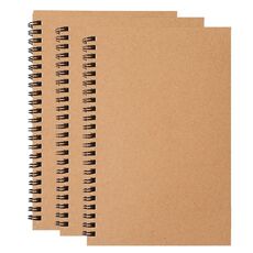 Quaderno a spirale in carta kraft spessa da 3 pezzi, diario dello studente, quaderno di lavoro, specifiche: A6