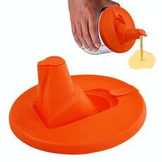 Coperchio per secchio di vernice antigoccia pieghevole in TPR da 17 cm (arancione)