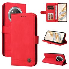 Custodia per telefono in pelle con bottoni in metallo per Honor X9c / Magic 7 Lite Skin Feel Life Tree (rosso)