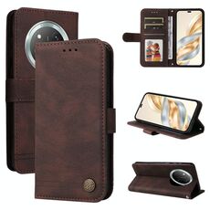Per Honor X9c / Magic7 Lite Custodia in pelle con bottoni in metallo Life Tree (marrone)