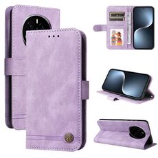 Custodia in pelle con bottoni in metallo per Honor Magic7 Skin Feel Life Tree (viola)