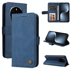 Custodia per telefono in pelle con bottone in metallo For Honor Magic7 Skin Feel Life Tree (blu)