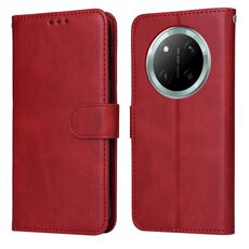 Custodia per telefono in pelle con texture di vitello classica per Honor X9c / Magic7 Lite (rosso)