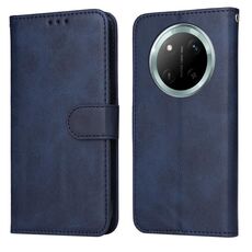 Custodia per telefono in pelle con texture di vitello classica per Honor X9c / Magic7 Lite (blu)