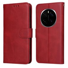 Custodia per telefono in pelle con texture di vitello classica per Honor Magic7 Pro (rosso)