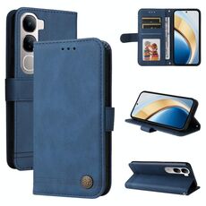 Per vivo V40 Lite 4G / 5G IDN Skin Feel Life Tree Custodia in pelle con bottoni in metallo (blu)