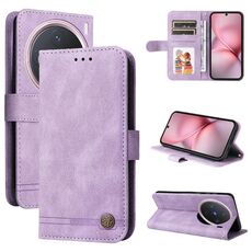 Per vivo X200 Pro mini Custodia in pelle con bottoni in metallo Life Tree Skin Feel (viola)