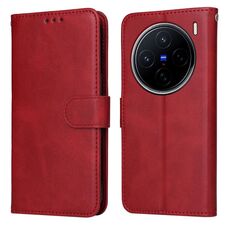 Per vivo X200 Classic Calf Texture Custodia Flip in Pelle per Telefono (Rosso)