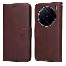 Per vivo X200 Classic Calf Texture Custodia Flip in Pelle per Telefono (Marrone)