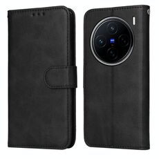 Per vivo X200 Classic Calf Texture Custodia Flip in Pelle per Telefono (Nero)
